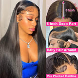 30 Inch 13x6 Lace Front Wigs Human Hair Straight HD Lace Front Wigs Human Hair Pre Plucked Straight Wigs Human Hair 13x6 Straight Lace Frontal Wigs 200 Density Glueless Wigs Human Hair for Women