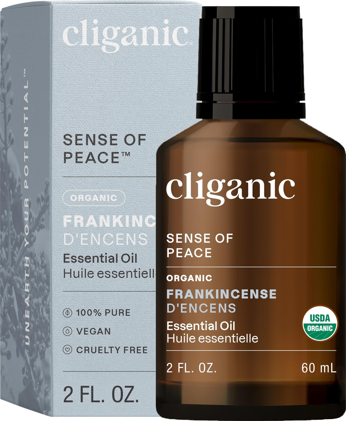 Cliganic Organic Frankincense Essential Oil - 100% Pure Natural for Aromatherapy Diffuser | Non-GMO Verified (Packaging May Vary)