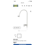IKEA NÄVLINGE LED wall/clamp spotlight, white, set of 2