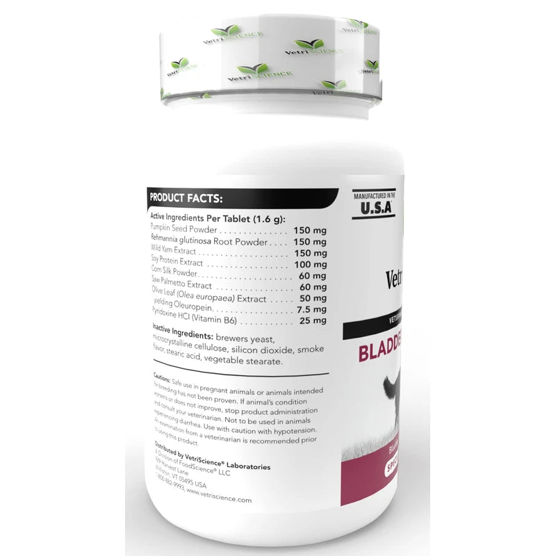 VETRISCIENCE Bladder Strength for Dogs, 90 Chewable Tablets - Vet Formulated Bladder Control Supplement with Saw Palmetto