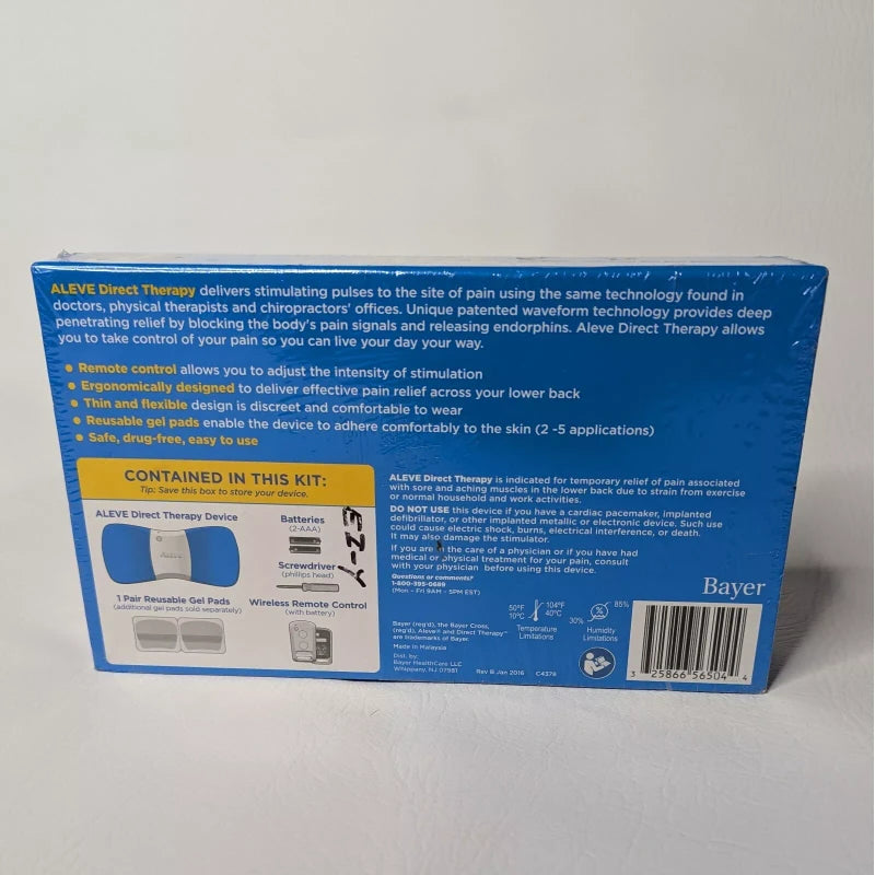 ALEVE Bayer Aleve Direct Therapy Tens Device Wireless Lower Back Pain Relief SEALED