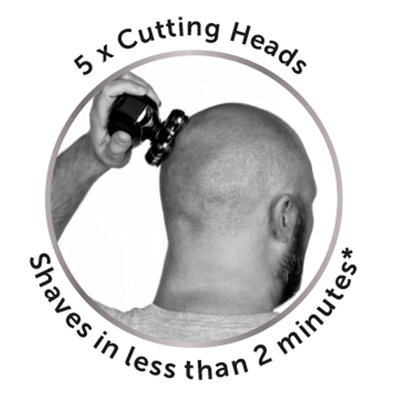 Remington RX5 Ultimate Head Shaver for Bald Men, Easy to Clean with Skin Close Results in Under 2 Minutes - XR1500 UK bathroom 2 pin plug, Black