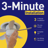 Wunder Cool Socket Fan Light, Small Ceiling Fans with Lights & Remote, E26 Base Screw in Ceiling Fan in Light Socket Fan Light Bulb with 5 Light Modes & 3 Fan Speed Levels