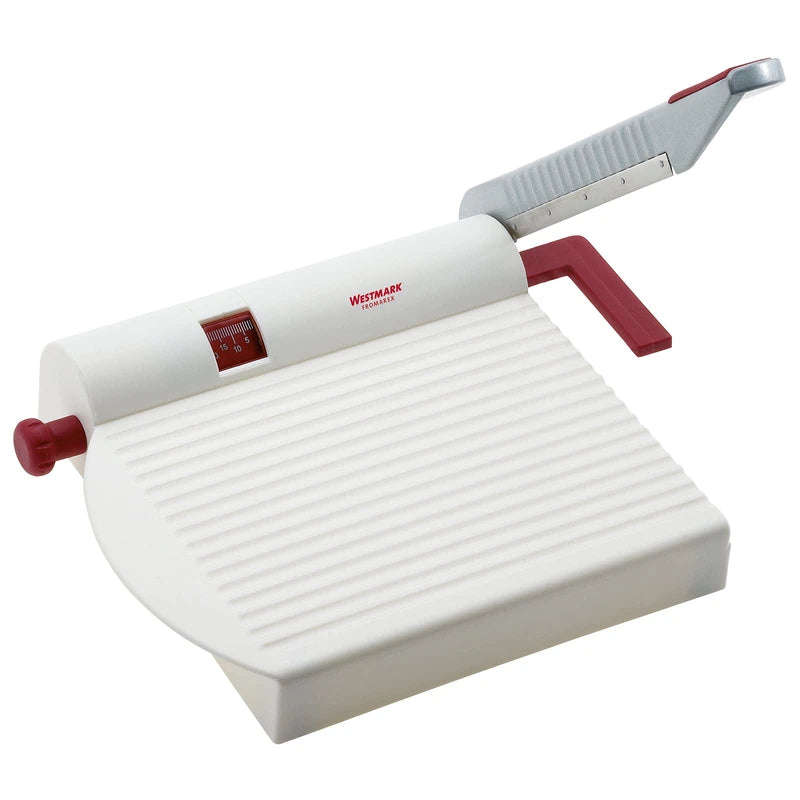Westmark Cheese Slicer, Retro Packaging, Rustproof Stainless Steel/Aluminium/Plastic, 23 x 22.8 x 5.3 cm, Fromarex, White/Red/Silver, 7000RT60