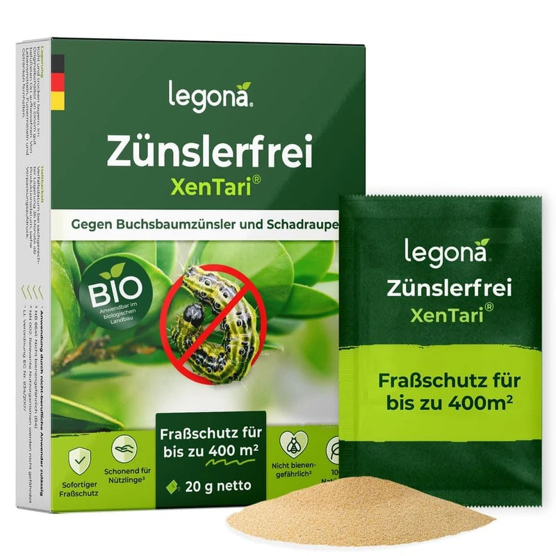 Legona® Xentari Moth-free & Caterpillar Free Boxwood Moth Spraying Agent, Biological Control of Mother, Cabbage White and Frost Teaser, 20 g, Easy to Dose, Not Dangerous to Bees