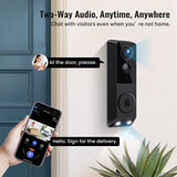FISHBOT Security Video Doorbell, Dual Cameras with Delivery Guard, 1080p Full HD and Color Night Vision, Intelligent AI Detection, Two-Way Audio, 2.4GHz Wi-Fi Support, Cloud Storage (Sold seperately)