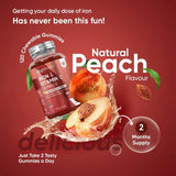 Iron Gummies with Vitamin C - 28mg - 120 Ferrous Fumarate Gummies (2 Months Supply) - Tasty Alternative to Iron Tablets - Immunity & Energy Supplements - Vegan Iron Supplements for Women & Men