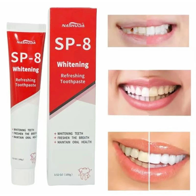 NASHUDA SP-8 [Triple Whitening] Probiotic Whitening Toothpaste, Free of Fluoride,Hydroxyapatite, Anti plaque,  Whitening Toothpaste Flavored Teeth - Specification: 1pcs