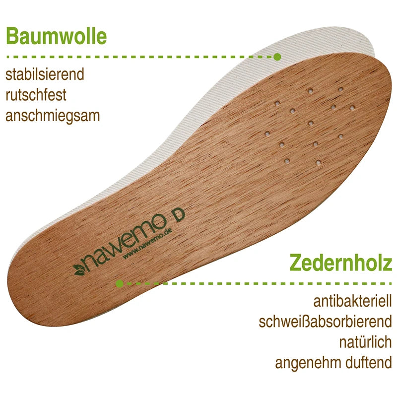 Nawemo Cedar Wood Insoles for Men (Pack of 3/3 Pairs) - The Original Premium Cedar Insoles for a Natural Foot Climate - Against Sweaty Feet, Foot Odour, Athlete's Foot and Nail Fungus, Brown, 45