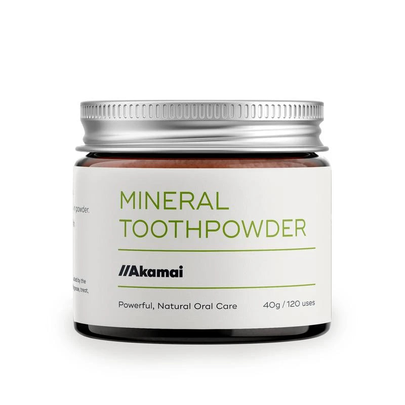 Akamai Mineral Toothpowder Remineralizes, Natural Ingredients for Oral Health - SELECT: Glass Jar (2mo supply)