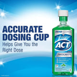 ACT Anticavity Zero Alcohol Fluoride Mouthwash With Dosing Cup, Mint, 18 fl oz