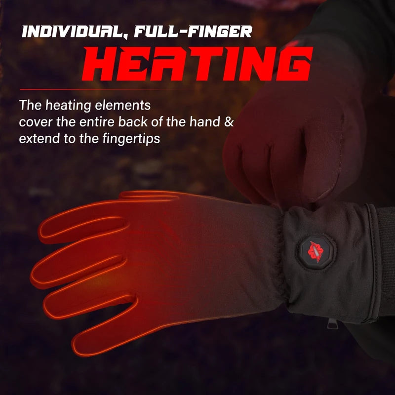 Dr.warm Heated Gloves Liners for Men and Women, Anti-Slip Touch Screen Rechargeable Heated Gloves Electric Hand Warmers for Cycling, Hiking Skiing, Ice Fishing (Black, Small)