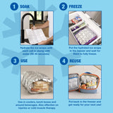 Chillz Ice Wrap: The Ultimate Flexible Ice Pack Sheet for Coolers and Lunch Boxes, Wraps Around Arms and Legs for Cold Therapy, Set of 20 Ice Wraps (10 Small, 5 Medium and 5 Large), Aqua