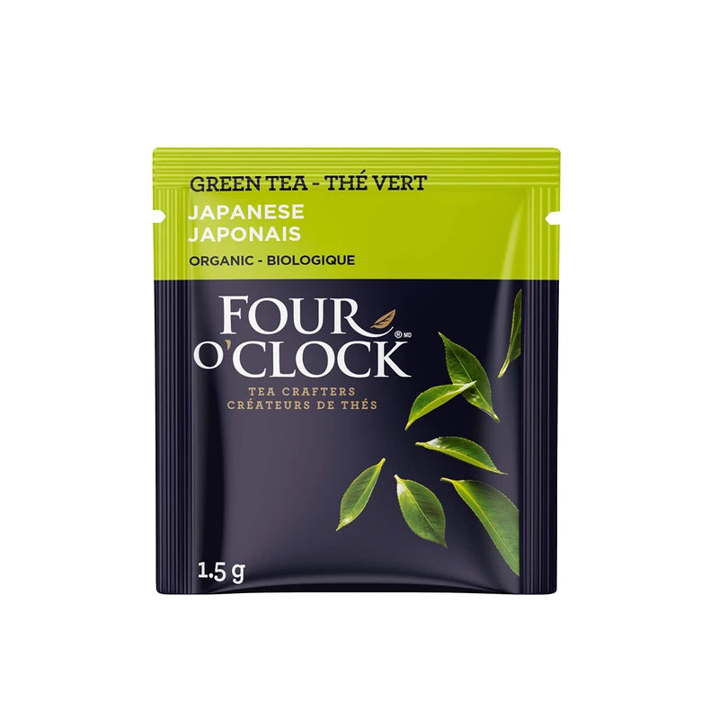 Four O'Clock Organic Green Tea Japanese, Non-Gmo, Kosher, Gluten-Free, 16 Count, 24g