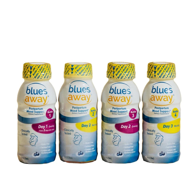 Blues Away® – Postpartum Shakes to Help Improve Mood after Birth | Dietary Supplement | 4 Shakes in a 3-Day Regimen | with Blueberry Extract | Gluten and Lactose-Free