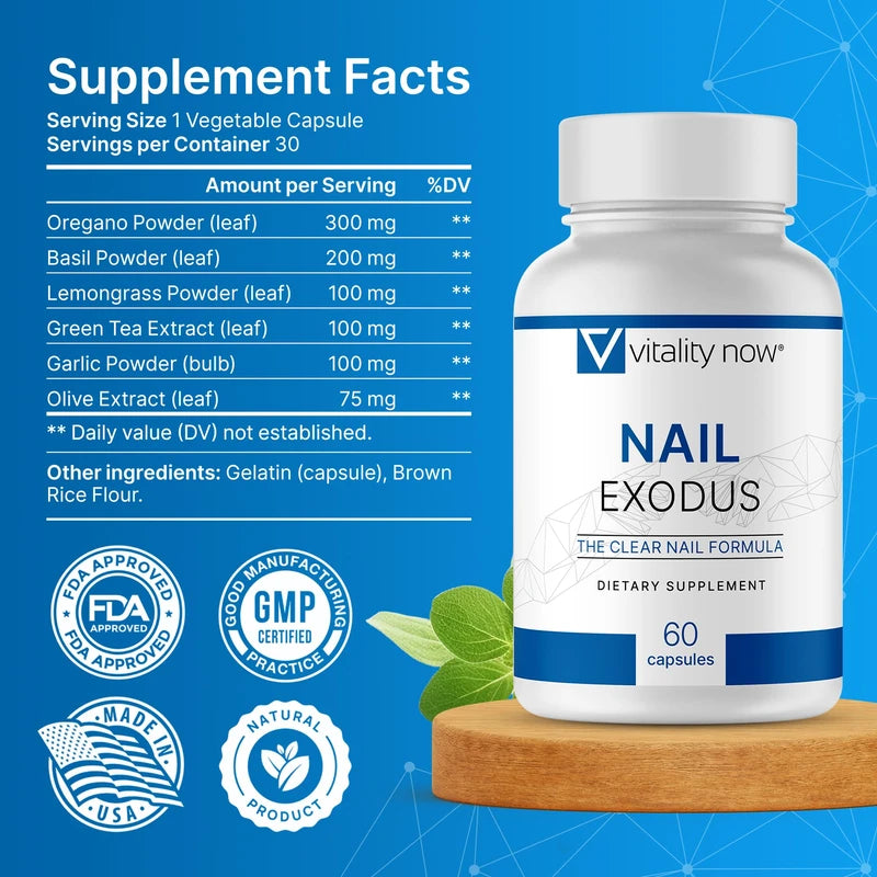 Vitality Now Nail Exodus - Vitality Healthy Nails - Premium Formula for Healthier Feet - 60 Capsules