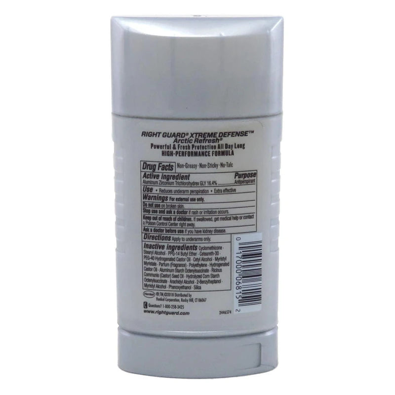 Right Guard Total Defense 5 Antiperspirant Deodorant, Arctic Refresh, 2.6 Ounce (Pack of 6)