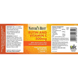 Natures Best Rutin and Vitamin C 500mg, Contributes To The Normal Function Of The Immune System, 90 TABLETS