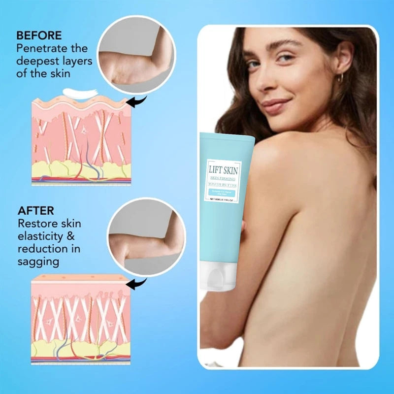 Turmeric Lift Skin Body Firming & Anti-Wrinkle Cream, Skin Firming Youth Butter, Skin Firming and Tightening Lotion, Skin Firming Youth Butter, Anti-Ageing Skin Firming Cream for Body Loose Skin, Pack