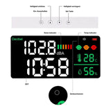 5-in-1 Decibel Meter Wall Mounted DB Meter Sound Level Meter 30-130dB 11 Inch Large LED Display Noise, Time, Temperature & Humidity Meter for Home (Db Meter 2000 mAh)