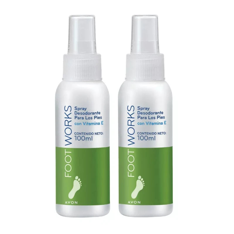 Avon 2 PACK Avon Foot Works Deodorising Foot And Shoe Spray With Vitamin E 6.7oz