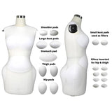 Pro Modular Dress Form Padding Plus Size Kit (24 Pieces) – Adjustable Body Form Padding Set for Sewing and Mannequin – Adult Female Dress Padding – Dress Making and Tailoring Accessories