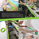 Dura-Gold Green Automotive Masking Tape 3/4, 1-1/2, 2 Inch (0.7", 1.41", 1.88" x 55 Yards), 1 Roll Each - High-Performance, Heat Resistant - Auto Refinish Painting Car Detailing Autobody Painters Tape