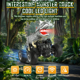 Manercey Remote Control Car, 2.4GHz 1:18 RC Cars With Light, 98FT 8KM/H 2-Rechargeable Battery, All Terrain Monster Remote Control Truck Toy, Dinosaur Monster Trucks for Boy Age 4-7, Kid 6+, Christmas