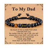 Pavkki to My Dad Bracelet for Dad Fathers Gifts Day Birthday from Son Daughter Men Presents Beaded Jewelry Step Bonus Dad