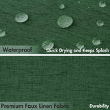 MIULEE Christmas Dark Green Scalloped Shower Curtain Linen Textured with 12 Metal Hooks Cute Heavy Duty Washable Waterproof Thick Cloth Shower Curtains with Black Border for Bathroom Hotel,W72*L72