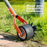 Walensee Wheel Rotary Edger, 69.7 Inch Hand Manual Edger Lawn Tool with Adjustable Stainless Steel Handle, Trimming Grass Weed Edger with Cushion Grip for Garden Sidewalks Driveways and Landscaping