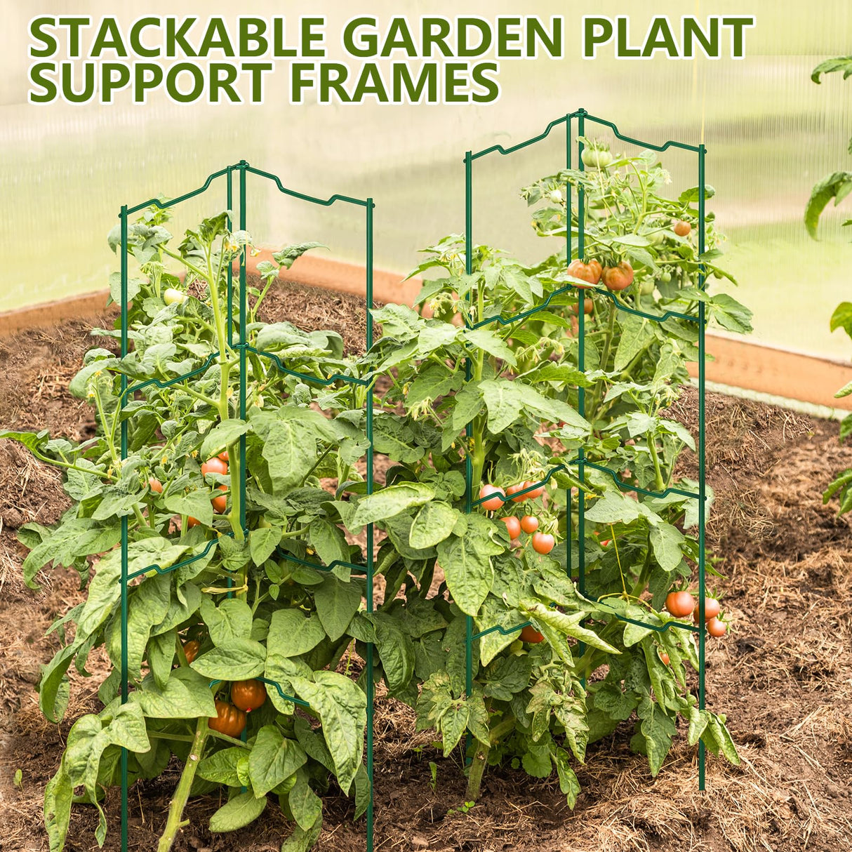 ComfyKit 2 Pack 32 Inch Stacking Tomato Ladders, V-Shape Garden Trellis