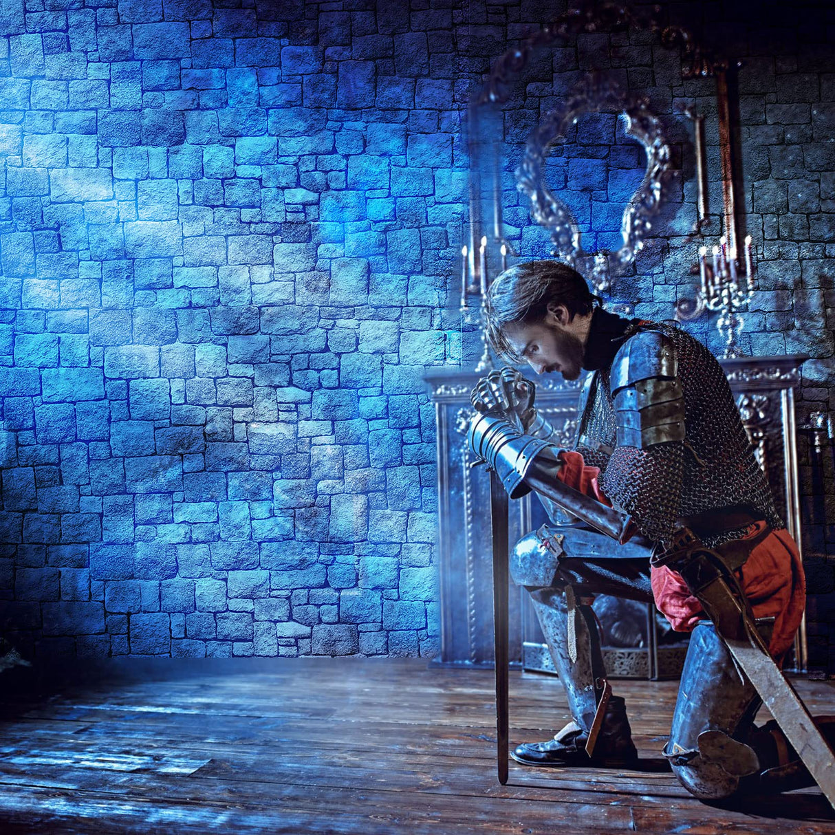 Chuangdi Brick Stone Wall Stone Wall Scene Setter Brick Sheet Wallpaper Curtains Door Removable Tablecloth Photo for Halloween Christmas Party and Home Decor(Gray,6 Pcs)