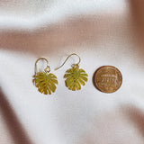 Palm Leaf Dangle Earrings for Women - Lightweight Gold Botanical Jewelry, Handmade Nature-Inspired Gift for Mom