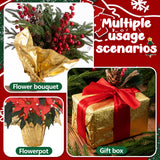 Adnee 2 Roll 10 Yard Floral Foil Plant Pot Covers,Matte Texture Christmas Plant Pot Foil,Golden Floral Pot Wrapping Paper for Christmas Home Flower Pot DIY decor