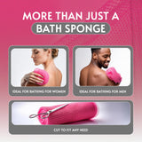 SolDove Bath Sponge Exfoliating Washcloth for Body African Net Shower Exfoliating Towel Back Scrubber Shower Rag Bath Accessories for Smoother Skin (Pink)