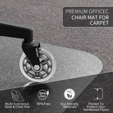 WASJOYE Office Chair Mat for Carpet, 30" x 48" Chair Mat for Carpet with Non-Slip Studded for Home and Office Low Pile Carpet