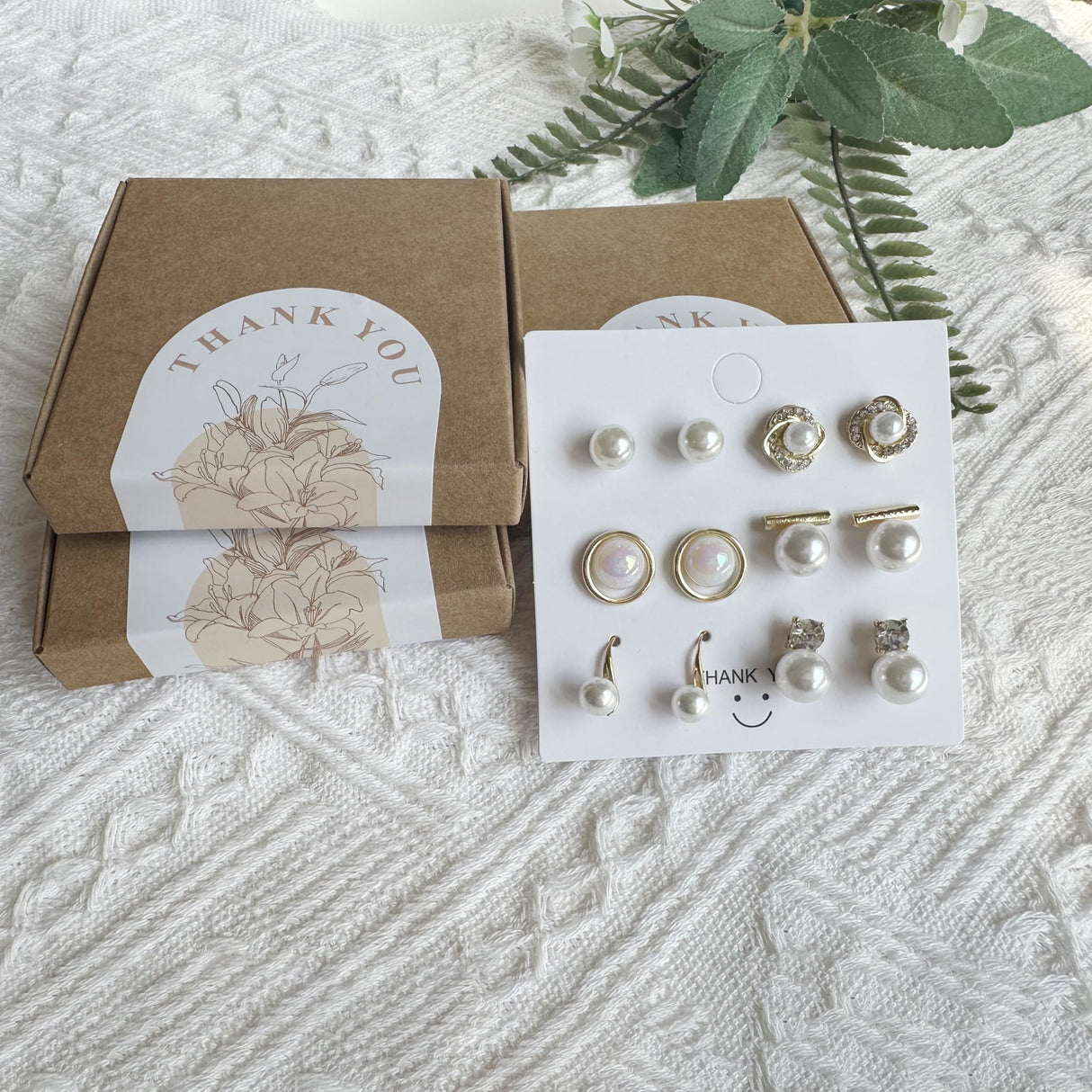 Kaibig 6 Pairs Pearl Stud Earrings for Women Gold Bar Knot Clover Cubic Zircon Stud Mixed Styles Pearl Earrings Set Perfect for Wedding Prom Party Daily Wear Elegant Jewelry for Women