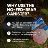 NO-FED-BEAR UDAP Bear Resistant Canister, Hiking Camping Backpacking Hunting Food Storage Container, 2 Gallons, BRC