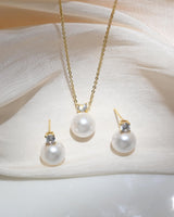 Watforsh 14K Gold Plated Pearl Jewelry Set for Women