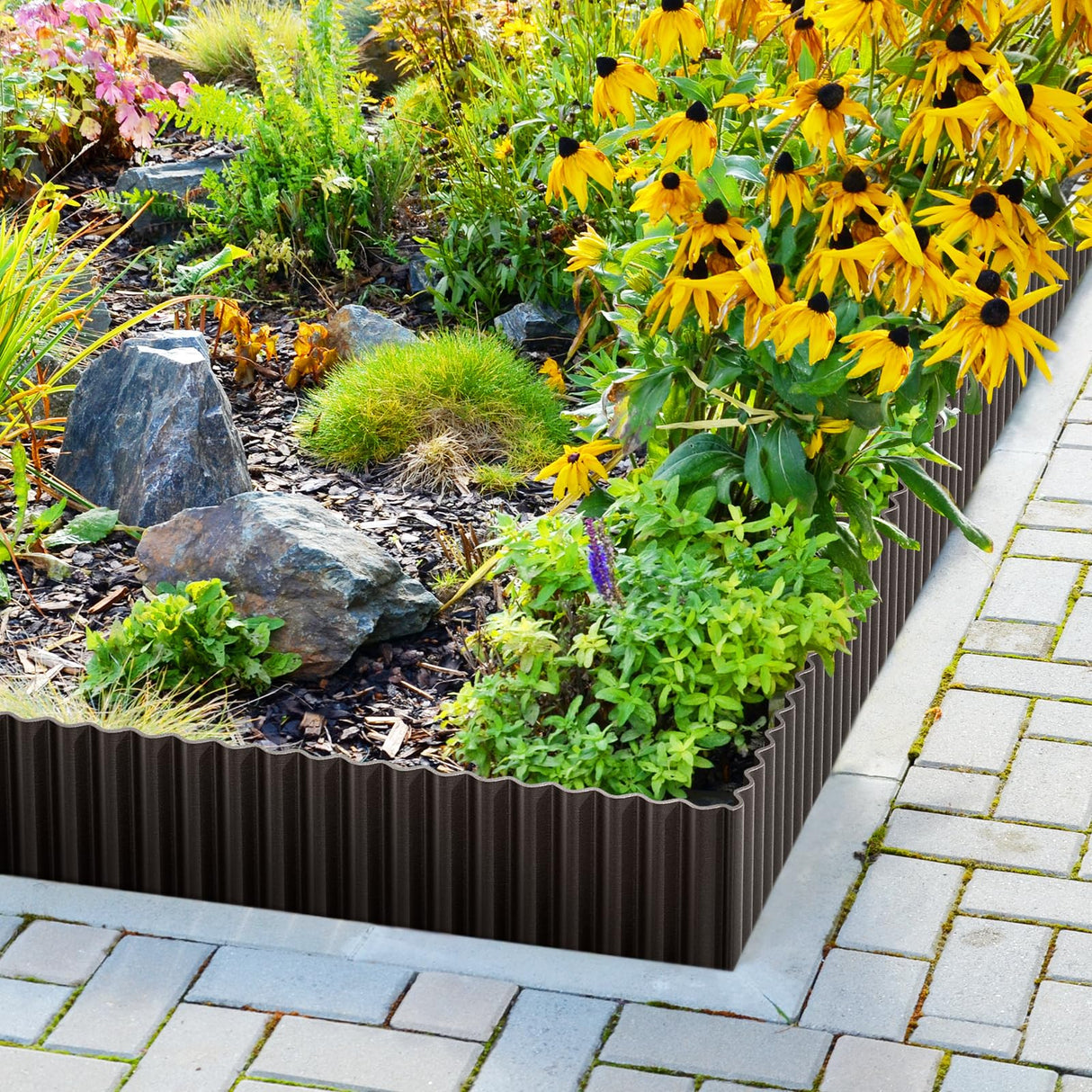 LAVEVE Corrugated Metal Garden Edging 6" x 40Ft, Landscape Edging Border
