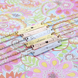 Personalized Long Distance Necklace Custom State Country Engraved Bar Pendant Stainless Steel Adjustable Cable Chain Jewelry for Couples Family Friends Deployment Relationship Keepsake