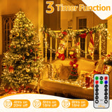 Ollny Cluster Christmas Lights 1000LED 49FT, Warm White Tree Lights 8 Modes Timer Remote, Waterproof String for Outdoor Indoor Outside Garland Xmas Decorations