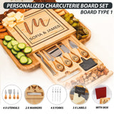 Personalized Charcuterie Board Gifts Set, Custom Large Cheese Board, Charcuterie Board for Wedding, Anniversary, Birthday, Housewarming, Engagement, Party, New Home Gift Couple, Fathers Day, Christmas