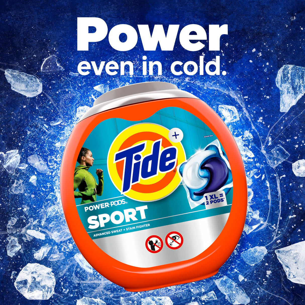 Tide Power PODS Laundry Detergent Pacs with Febreze Sport, 45 Count, HE Compatible, Febreze Freshness with Sport Odor Defense, Tide PODS Laundry Detergent