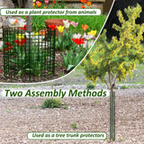 chicarry 48" Metal Tree Trunk Protector, 4 Pack Mesh Tree Guards Tree Protectors with Zip Ties, Stakes, ExpandableTree Trunk Protector Guard, Tree Protectors from Deer, Mower, Animals(48",4 Pack)