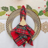 COTTON CRAFT Christmas Tartan Plaid Cloth Napkins - 12 Pack 100% Cotton