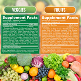 The Vitamin Kitchen Fruit and Veggie Supplements-90 Fruits, 90 Veggies Capsules to Boost Energy Level - Whole Food Fruits and Vegetable from Super Foods - Made in USA - Soy & Vegan Free (Pack of 2)…