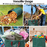 5-Pack 72 Gallon Yard Waste Bags,Reusable Collapsible Garden Leaf Bags with Plastic Ring,Standable,with Gardening Gloves,for Camping & Recycling Leaves,Lawn Debris & Grass Clippings