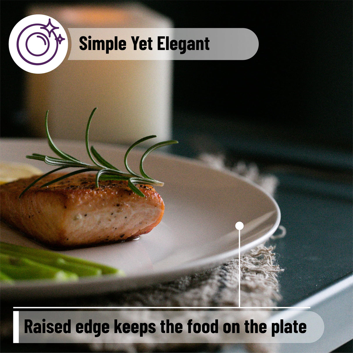 BTaT- White Porcelain Dinner Plates, Set of 6, 10.5 Inch, White Dishes, Porcelain Plates Sets for 6, Christmas Gifts